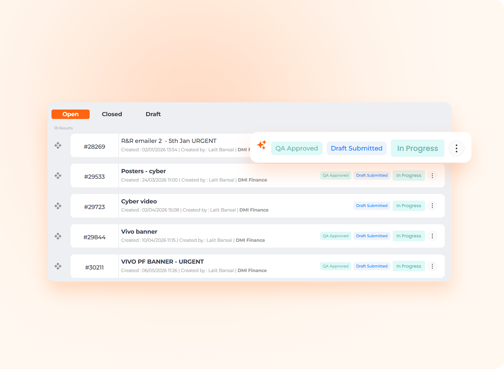 Request tracking dashboard on Doodl Space